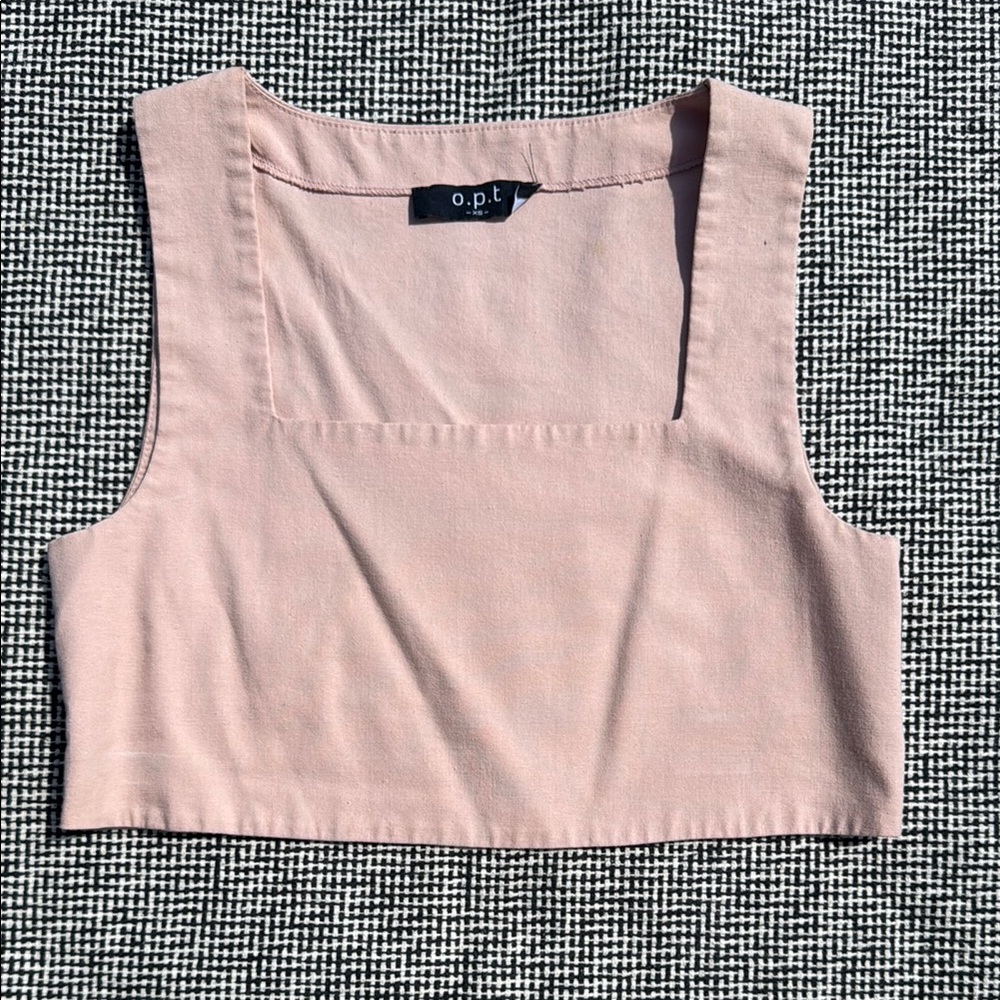 Pink Square Crop Top